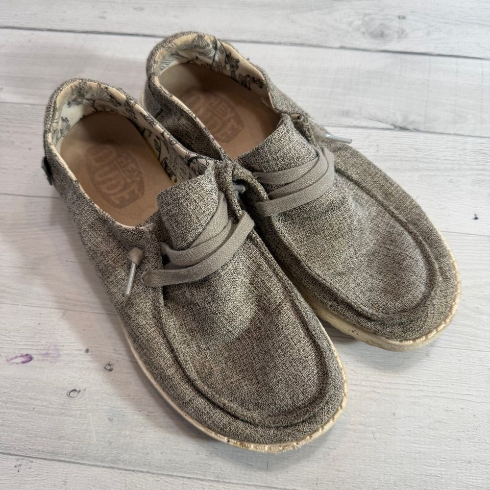 Hey dude Wendy‎ linen blend shoes youth size 5